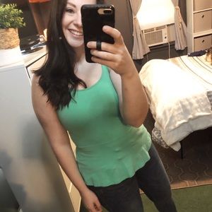 Express Mint Blue Peplum Tank